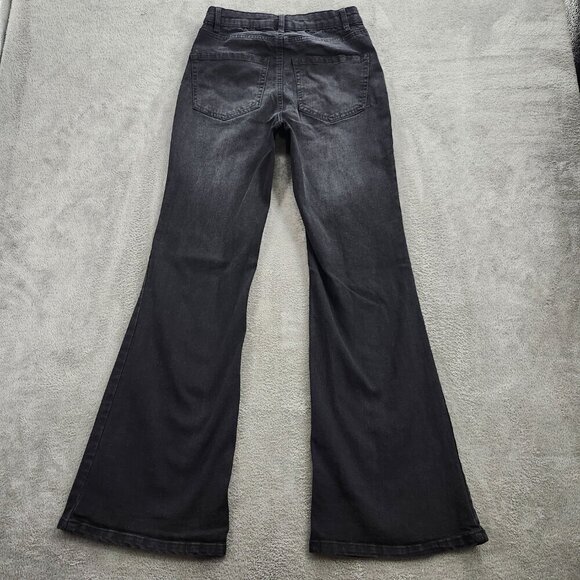 NOBO Jean Womens 3 Black Girlfriend Stretch  Flare Wide Leg Black - Picture 11 of 13